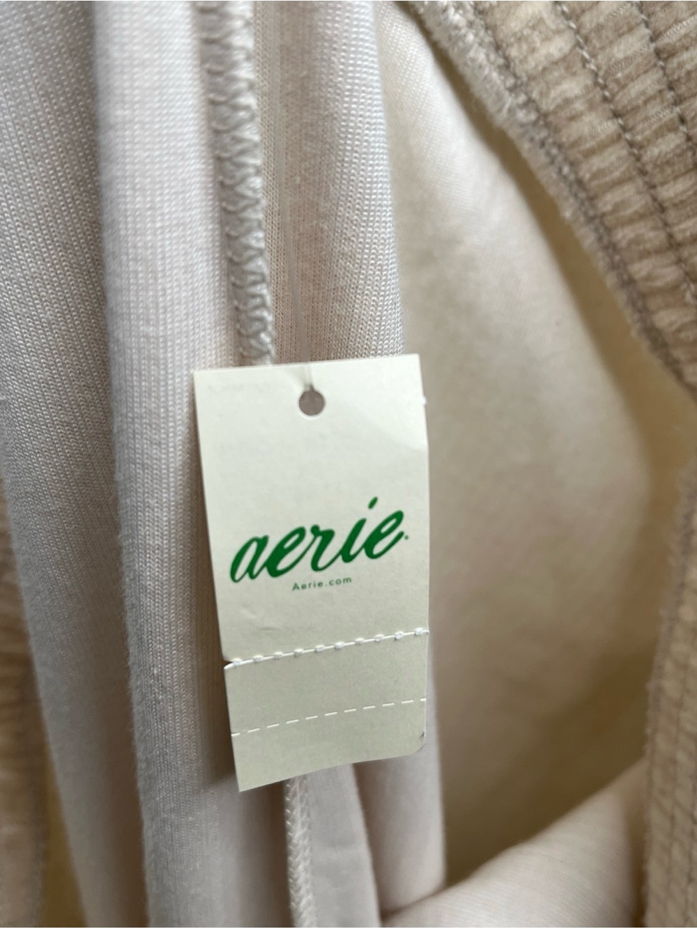 NWT Aerie Corduroy Ribbed Flare Pants Size Medium High Rise Cream Elastic Waist - Picture 6 of 14